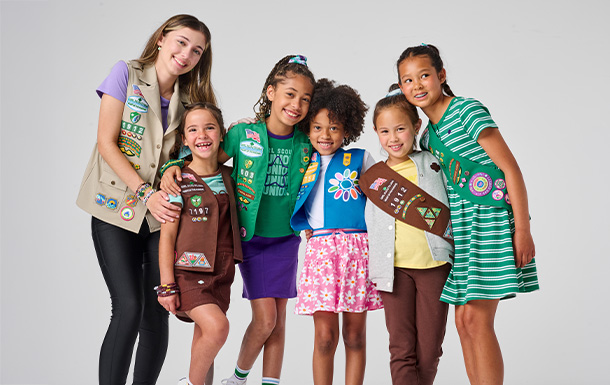 Girl Scouts smiling together